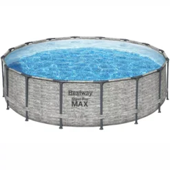 Bestway Steel Pro MAXâ„¢ Realistic Stone Print Polyvinyl Chloride (PVC) & Steel Pool (W) 4.88m X (L) 4.88m