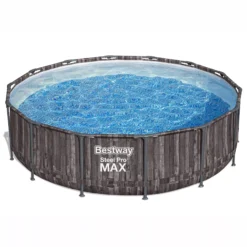 Bestway Steel Pro MAXâ„¢ Wood Effect Polyvinyl Chloride (PVC) & Steel Pool (W) 4.27m X (L) 4.27m