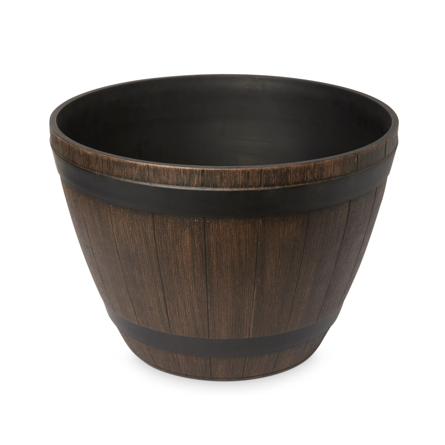 Blooma Lule Wood Effect Plastic Round Plant Pot (Dia)52cm
