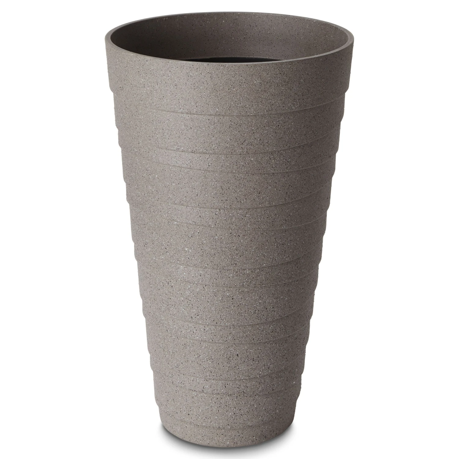 Blooma Momoka Taupe Stone Effect Plastic Circular Plant Pot (Dia)30cm