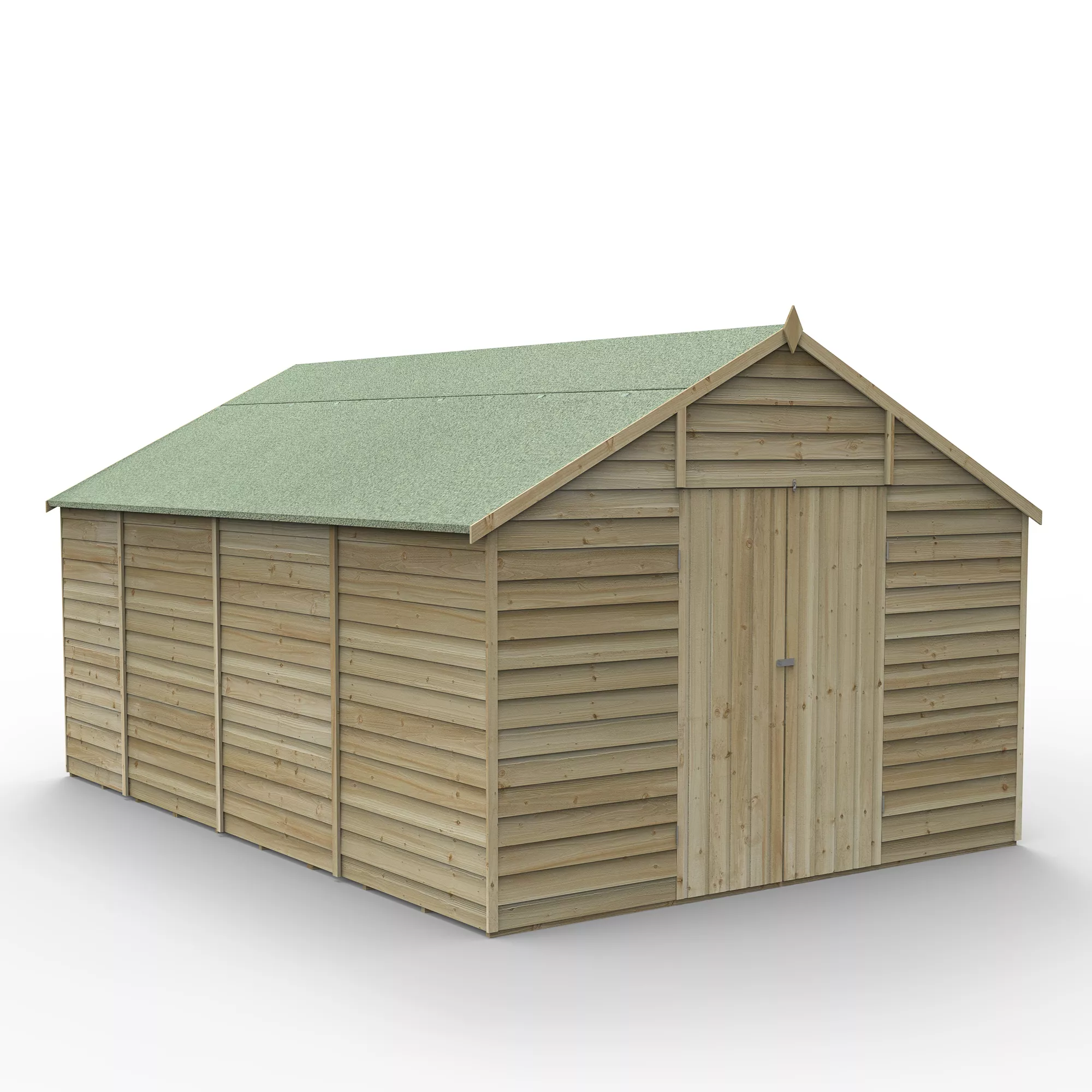 Forest Garden 10x15 Apex Pressure Treated Overlap Wooden Shed With Floor (Base Included) - Assembly Service Included - Image 2
