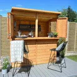 Forest Garden 6x3 Ft Pent Shiplap Garden Bar With Single Door