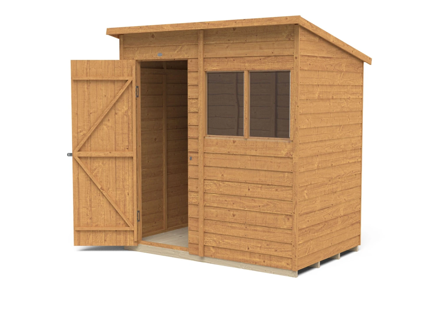 Forest Garden 6x4 Pent Dip Treated Overlap Wooden Shed With Floor - Image 4