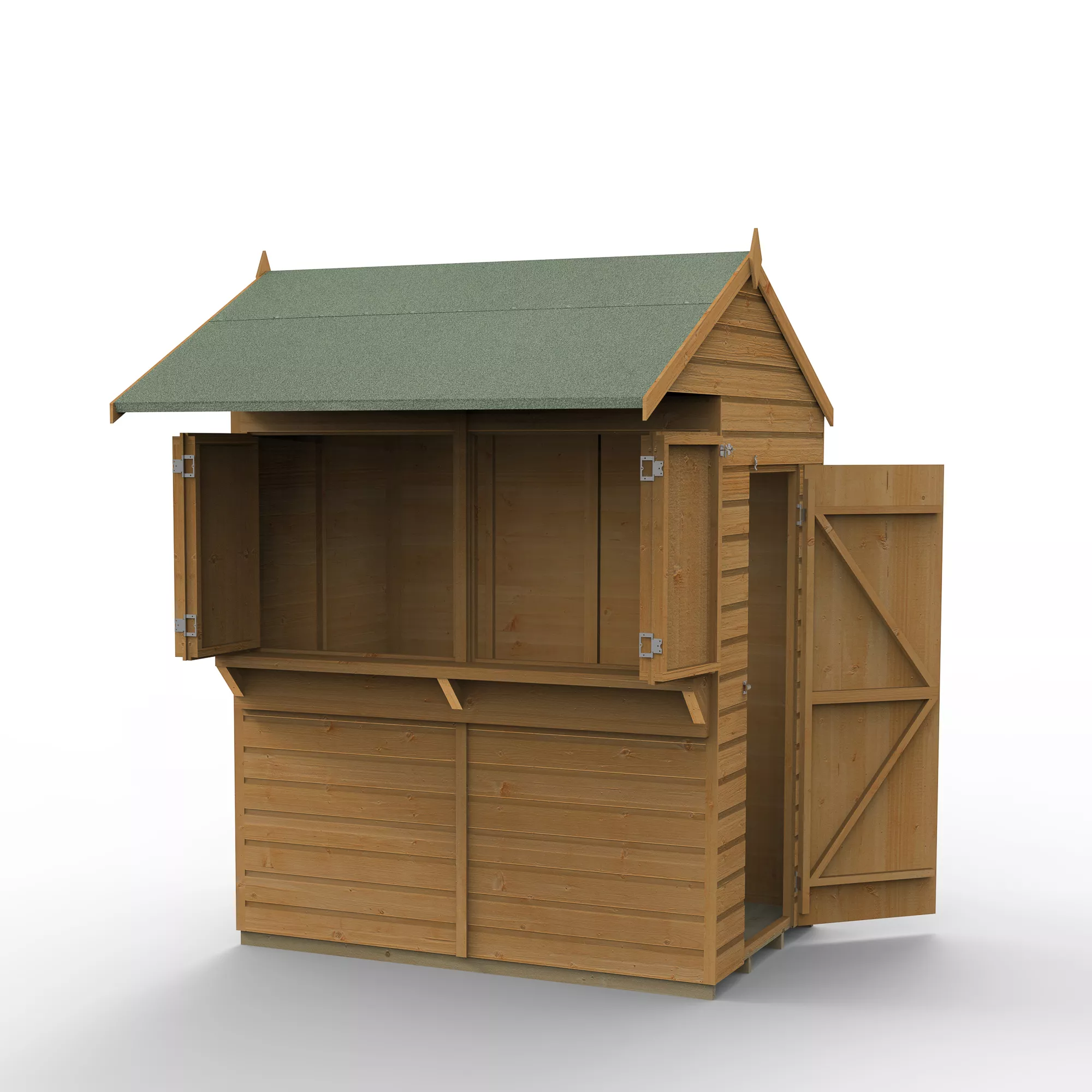 Forest Garden Apex Shiplap Wooden Garden Bar With Single Door - Assembly Service Included - Image 3