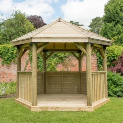 Forest Garden Hexagonal Gazebo, (W)3.78m (D)3.27m