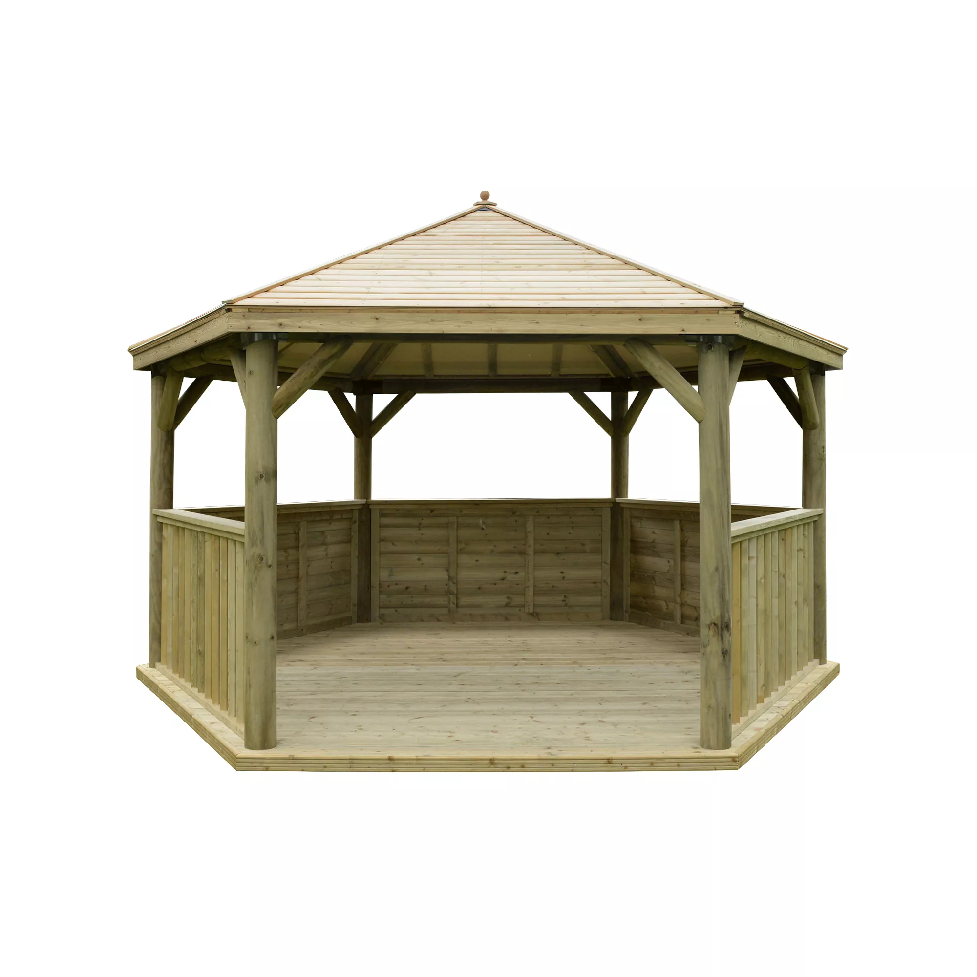 Forest Garden Hexagonal Gazebo With Timber Roof, (W)4.9m (D)4.24m - Image 9