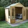 Forest Garden Oakley 8x6 Apex Overlap Solid Wood Summer House With Double Door