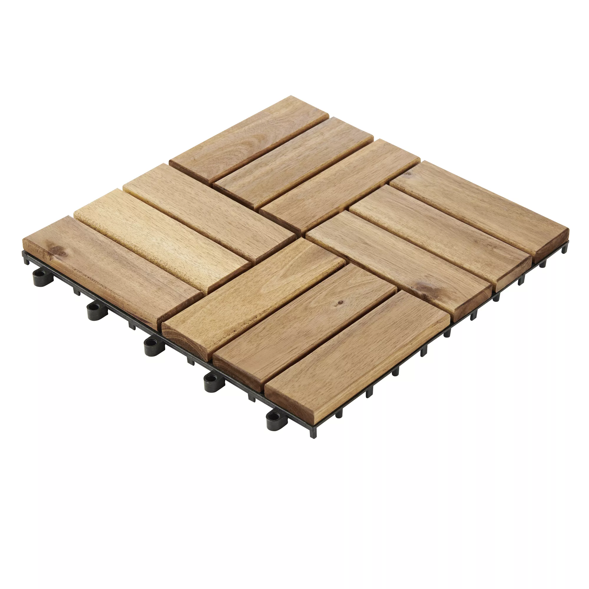 GoodHome Lempa Brown Acacia Clippable Deck Tile (L)0.3m (W)300mm (T)24mm, Pack Of 4 - Image 5