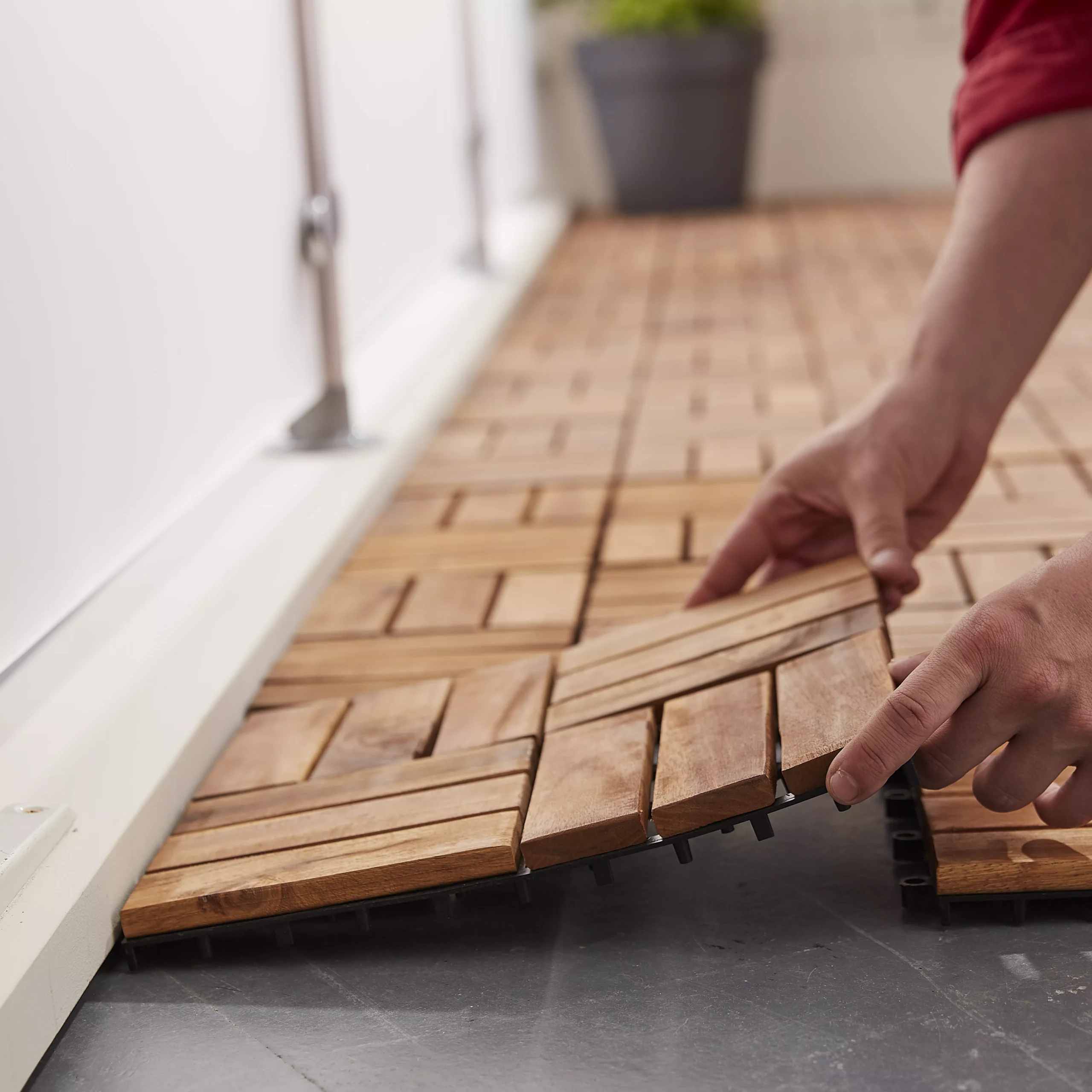 GoodHome Lempa Brown Acacia Clippable Deck Tile (L)0.3m (W)300mm (T)24mm, Pack Of 4 - Image 11