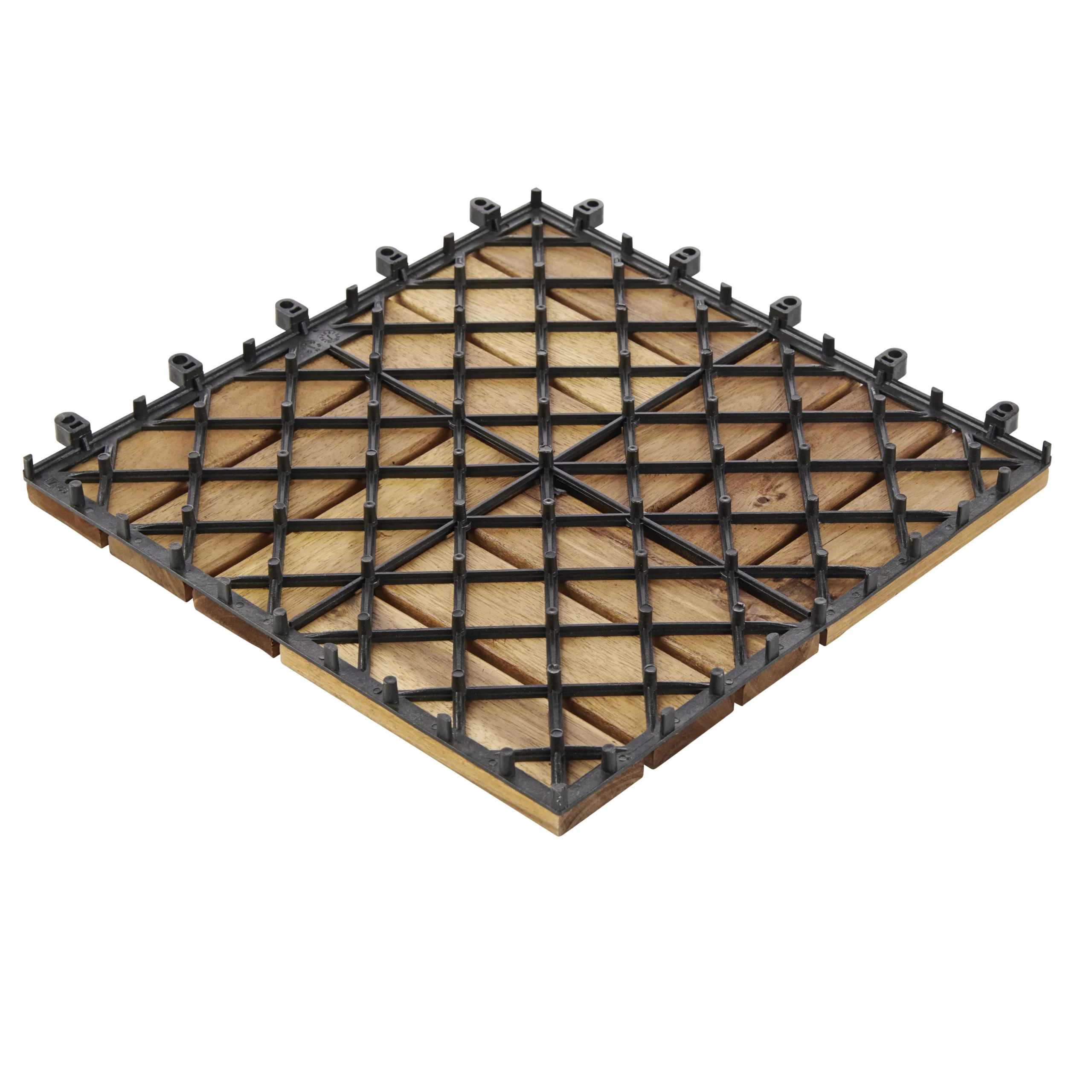 GoodHome Lempa Brown Acacia Clippable Deck Tile (L)0.3m (W)300mm (T)24mm, Pack Of 4 - Image 2