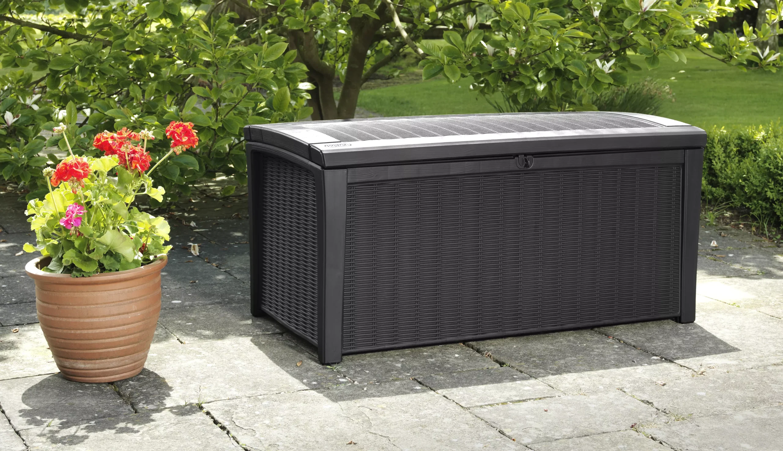 Keter Borneo Rattan Effect Plastic Garden Storage Box