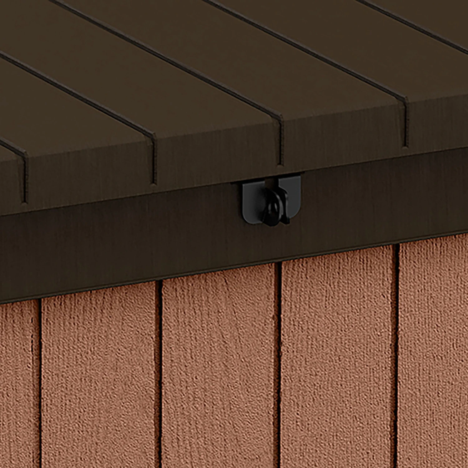 Keter Darwin Wood Effect 5x2 Garden Storage Bench Box 380L - Image 6