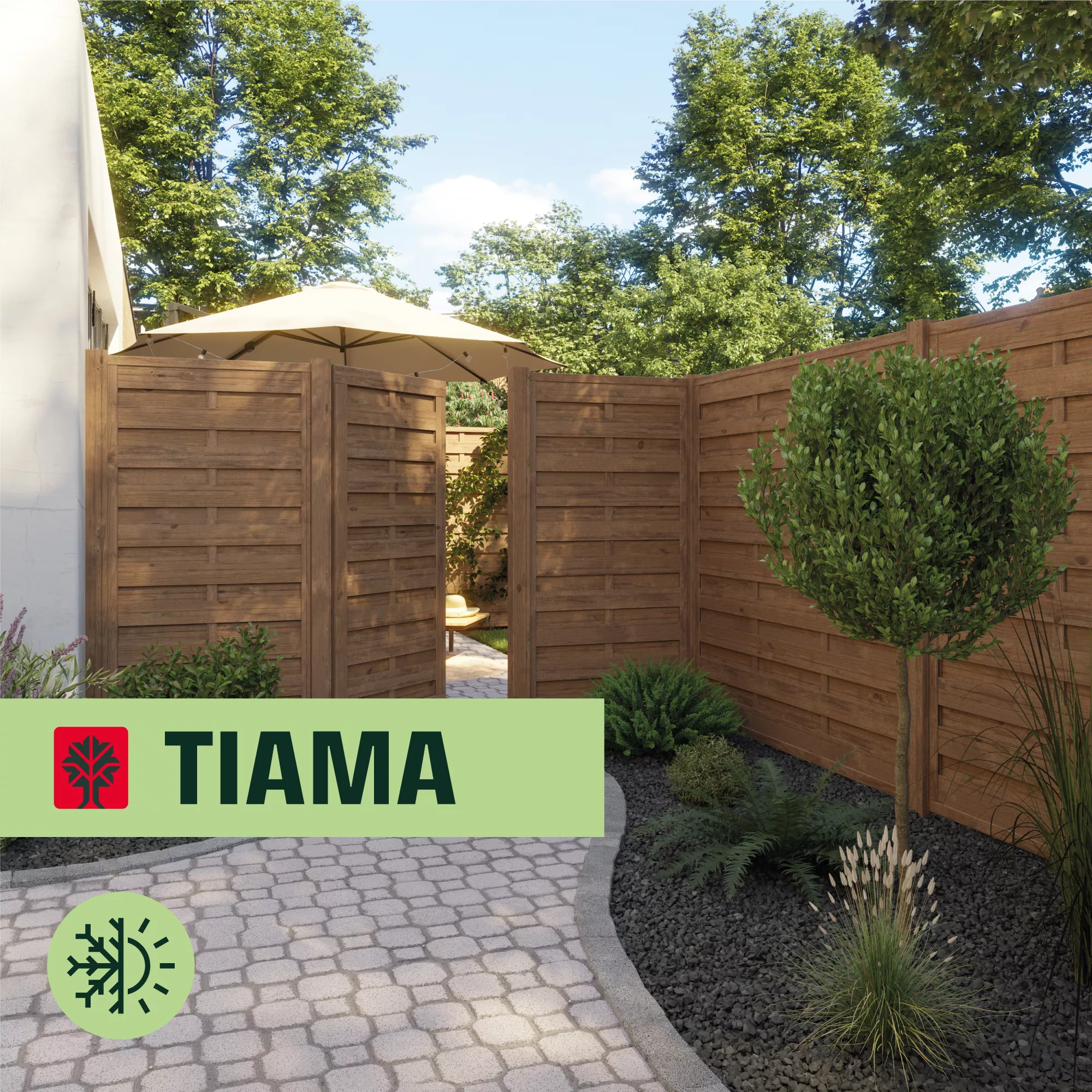 Klikstrom Tiama Pine Horizontal Slats Gate, (H)1.8m (W)0.9m - Image 4