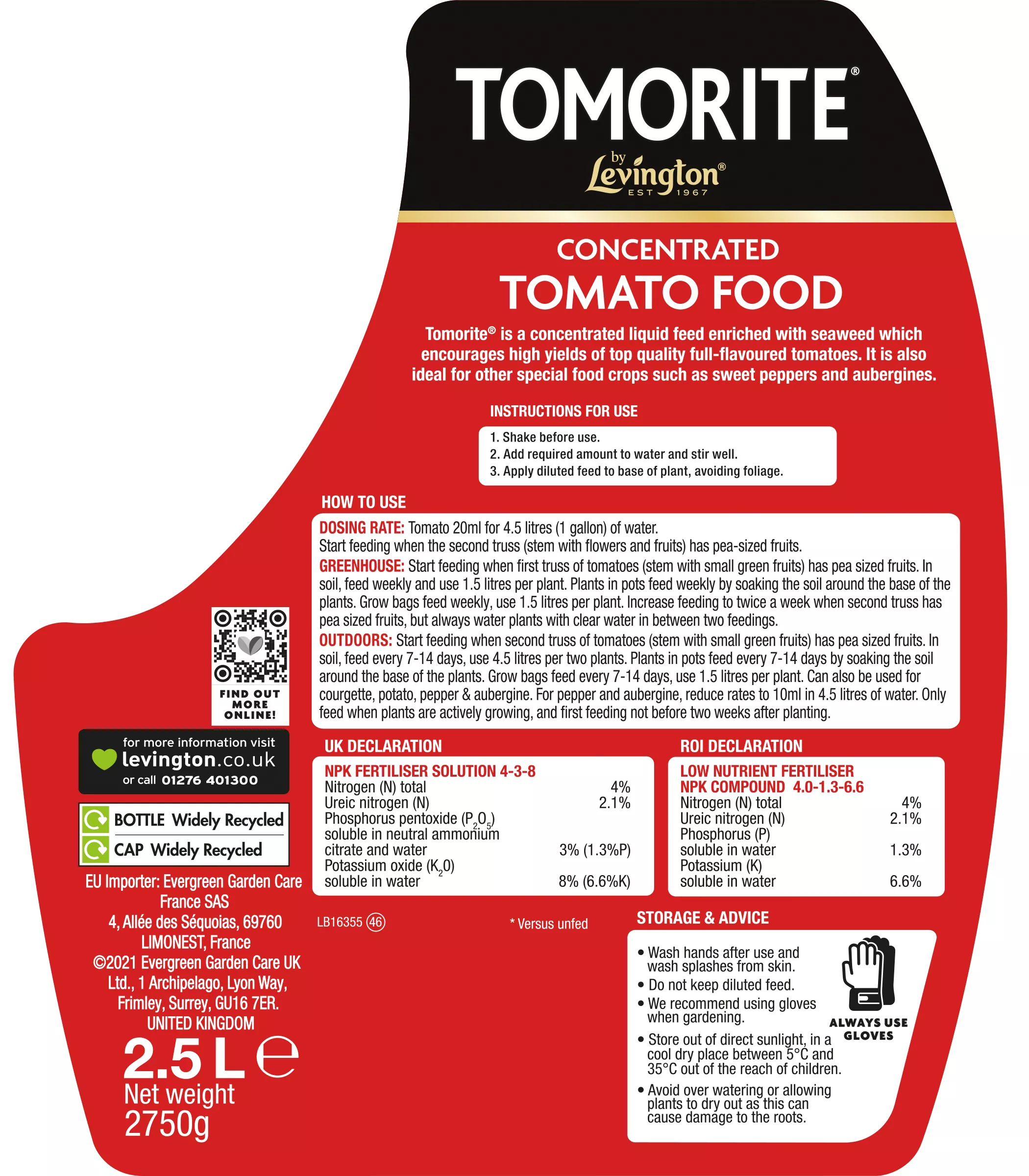 Levington Tomorite Liquid Plant Feed 2.5L - Image 2