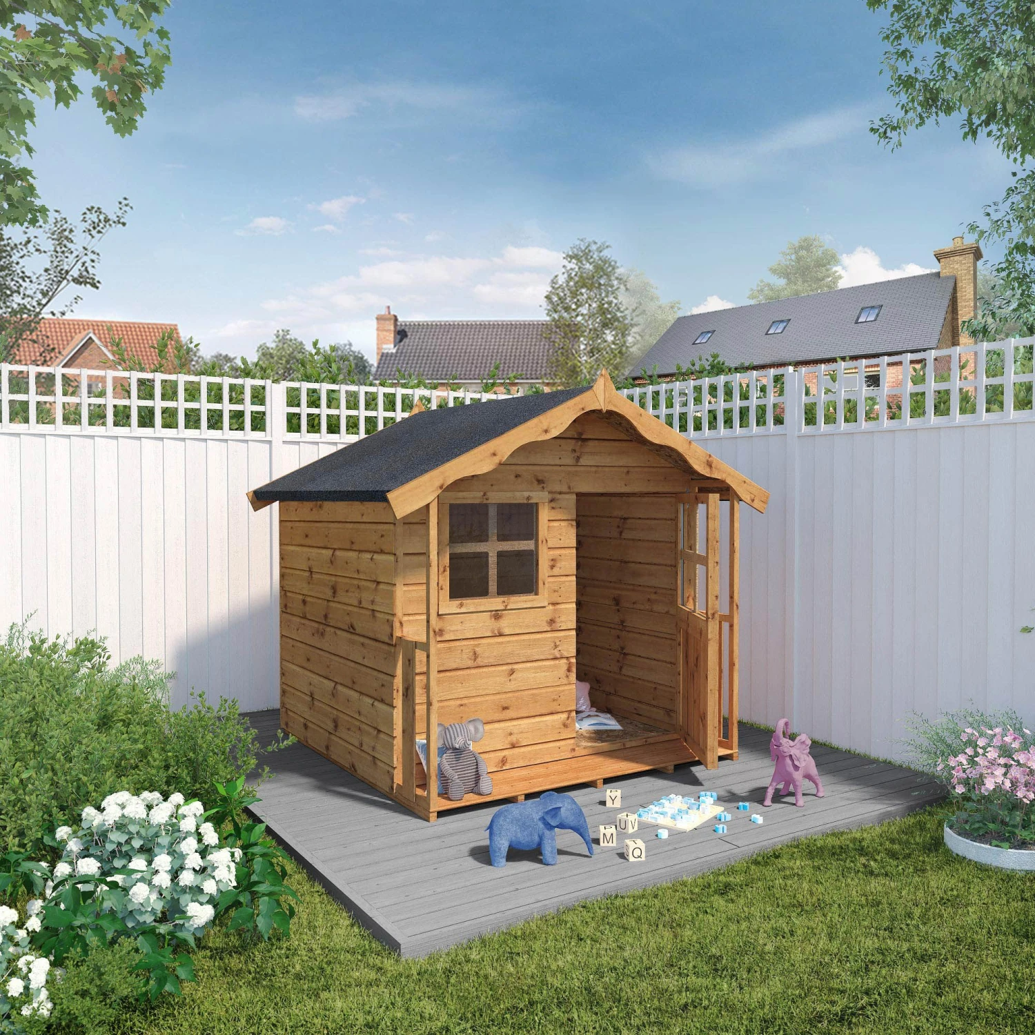 Mercia 5x5 Poppy Timber Playhouse Assembly Service Included - Image 2