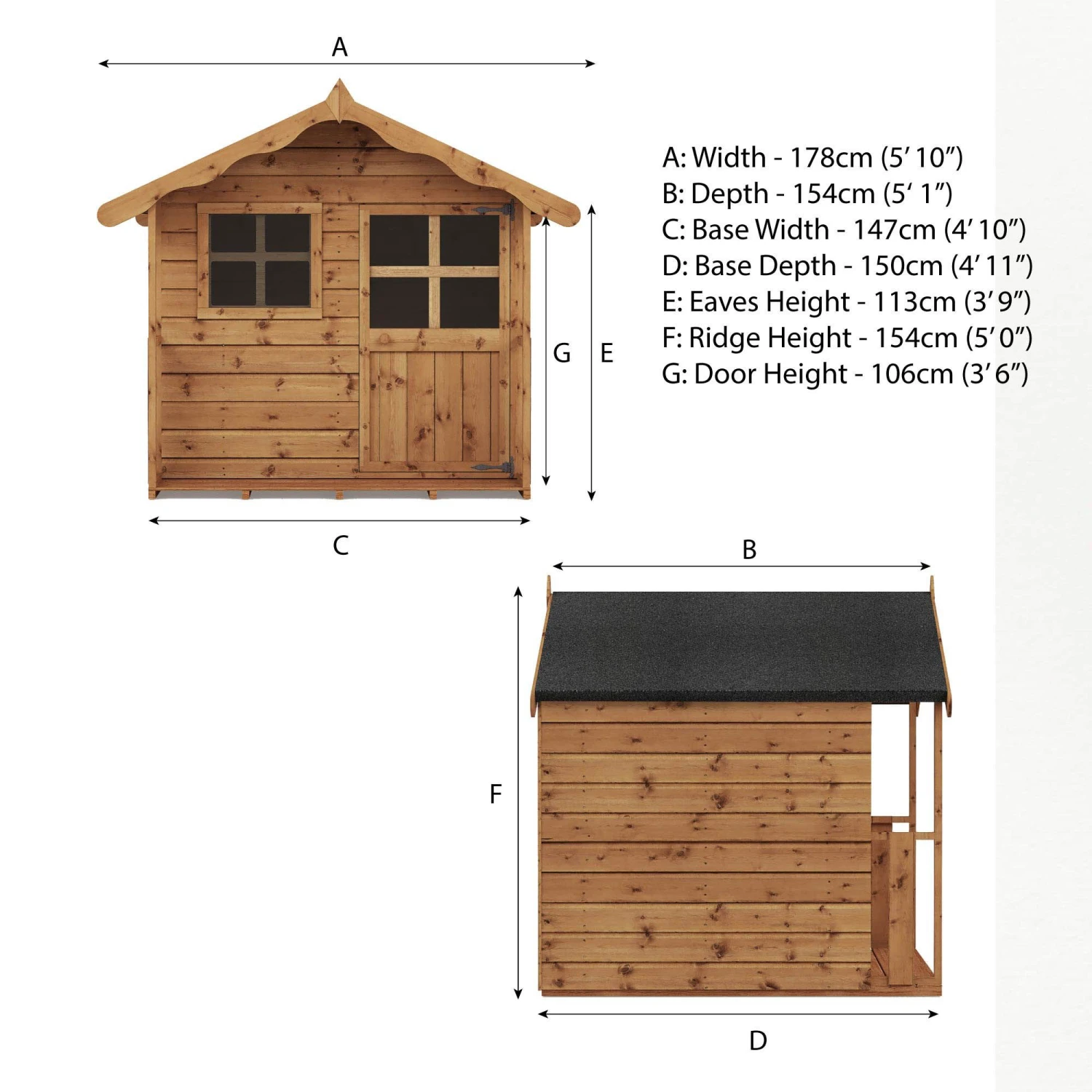 Mercia 5x5 Poppy Timber Playhouse Assembly Service Included - Image 4
