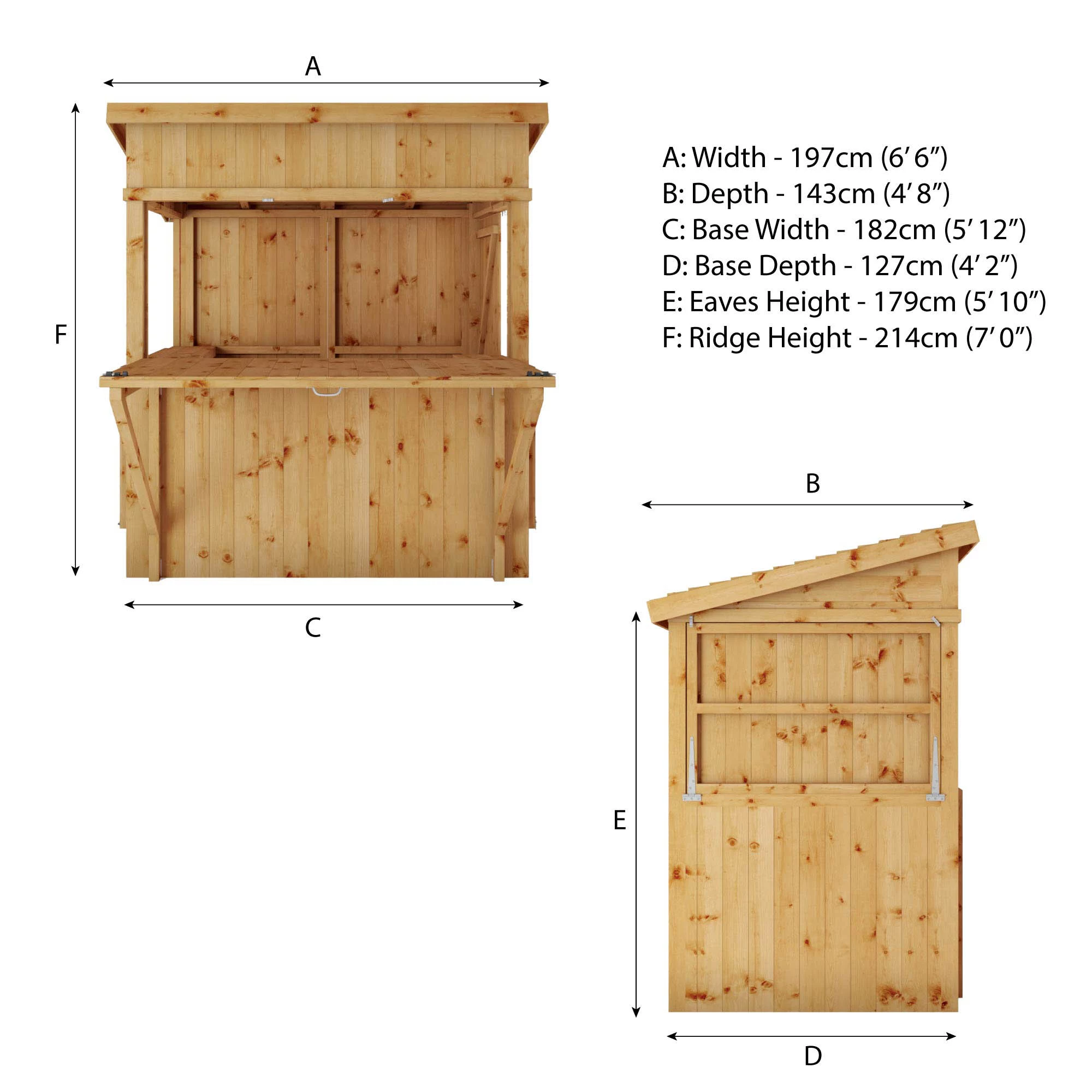 Mercia 6x4 Ft Pent Tongue & Groove Wooden Garden Bar With Single Door - Image 8