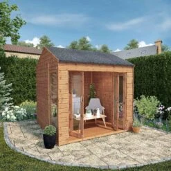 Mercia 8x8 Reverse Apex Tongue & Groove Summer House With Bi-fold Door