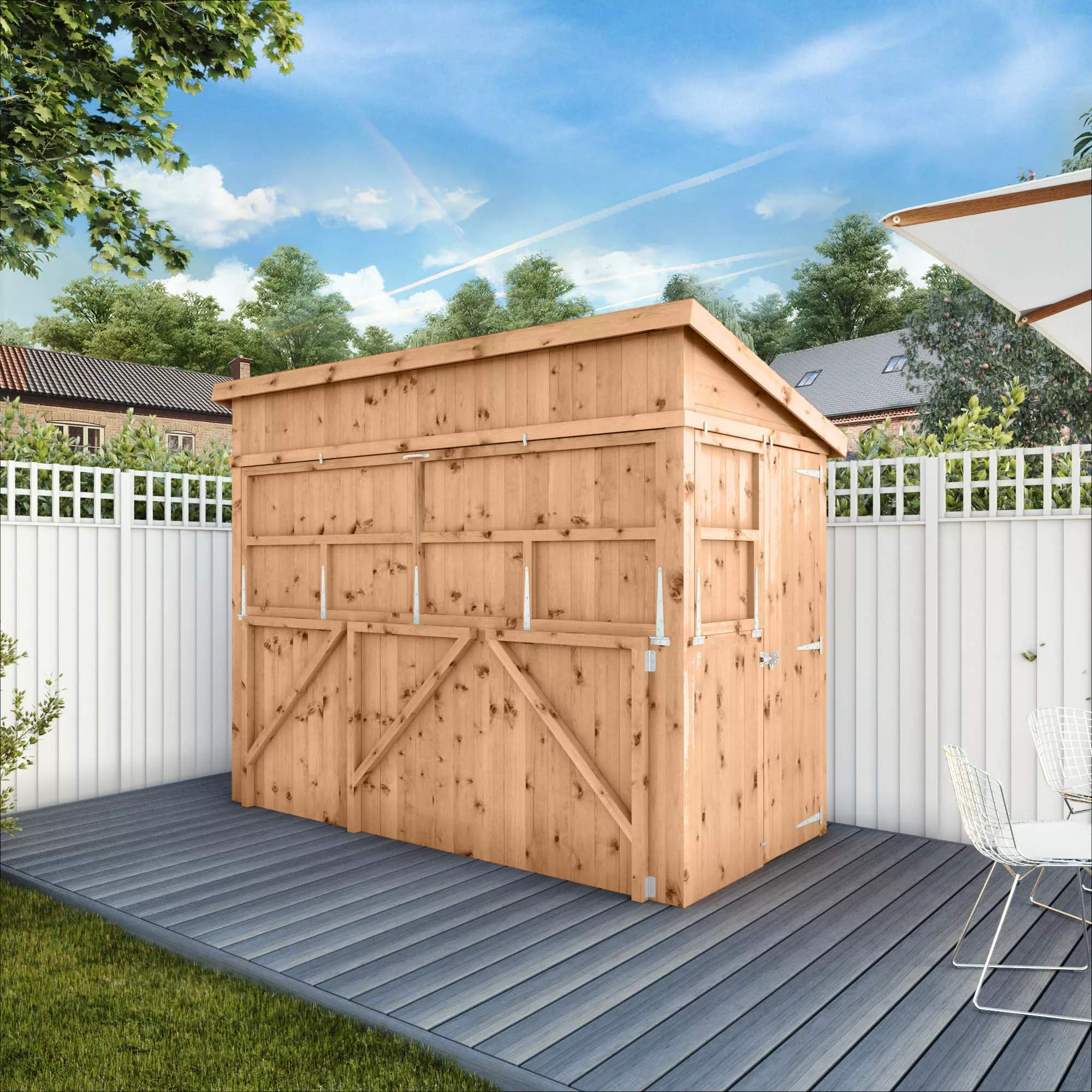 Mercia Garden Bar 9x4 Ft Pent Tongue & Groove Solid Wood Garden Bar With Single Door - Image 5