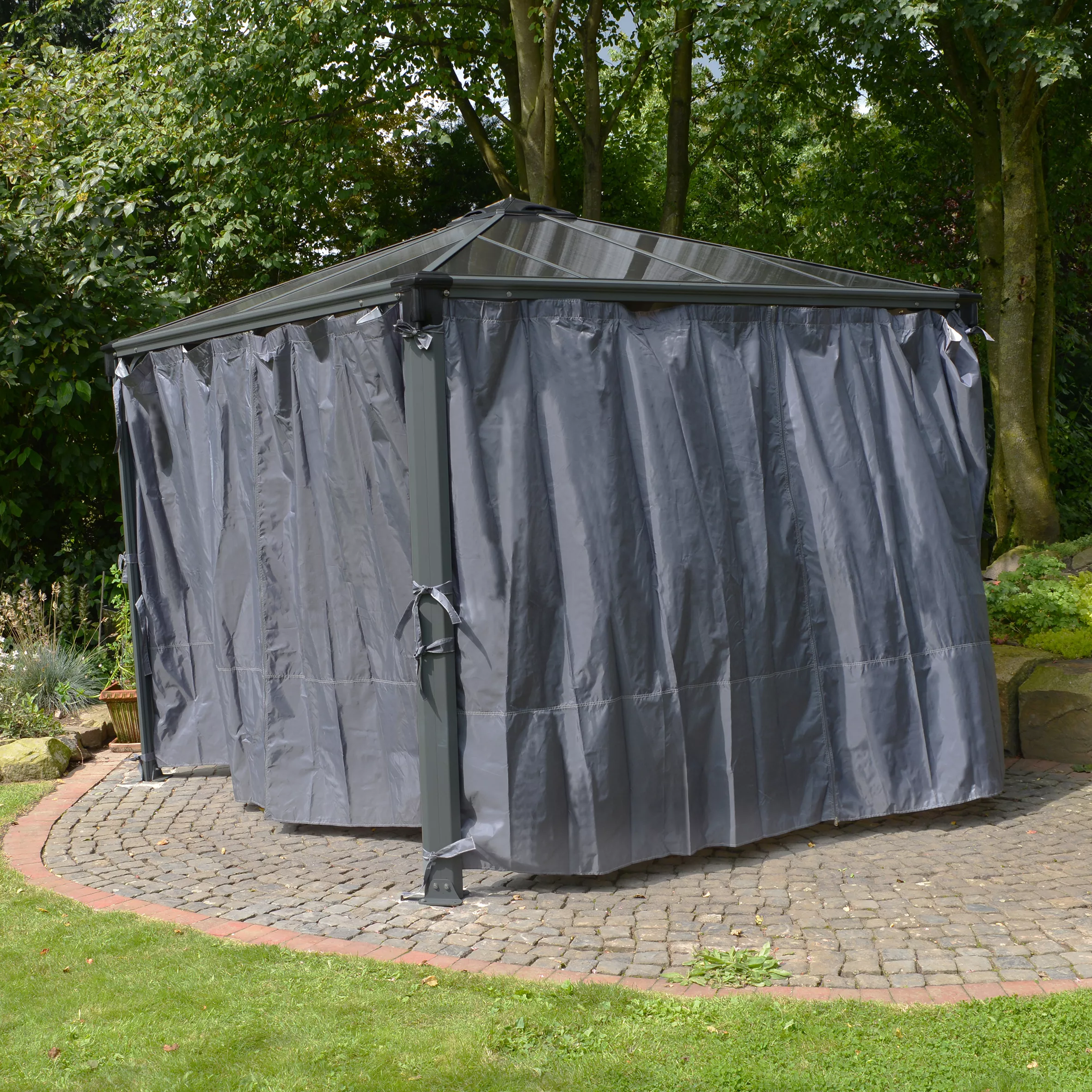 Palram - Canopia 3K Series Grey Polyester (PES) Gazebo Curtain, Pack Of 4 (L)2170mm (W)3660mm - Image 5