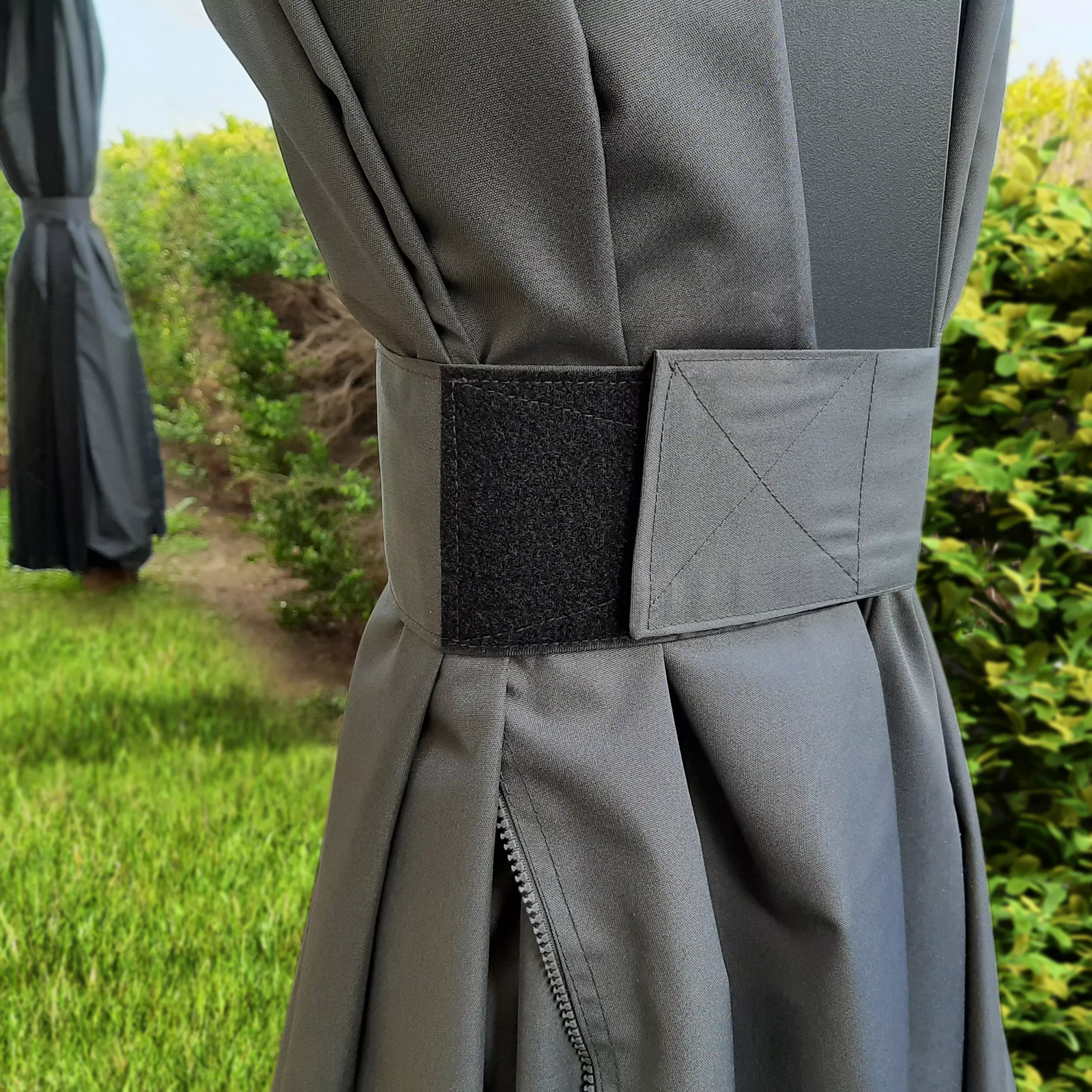 Palram - Canopia Dallas Grey Polyester (PES) Gazebo Curtain, Pack Of 4 (L)2120mm (W)4090mm - Image 4