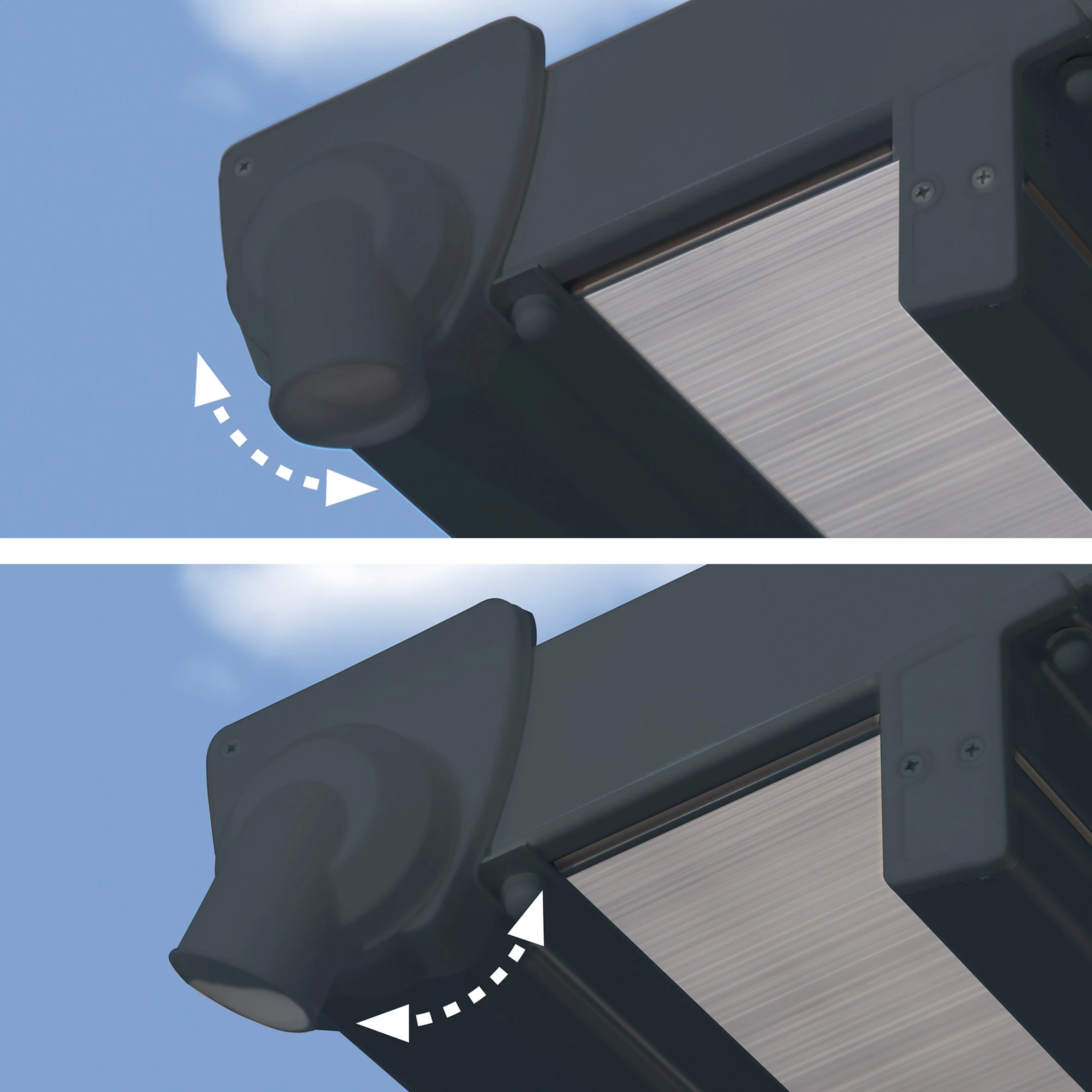 Palram - Canopia Feria Grey Non-retractable Awning, (L)7.87m (H)3.05m (W)3.85m - Image 6