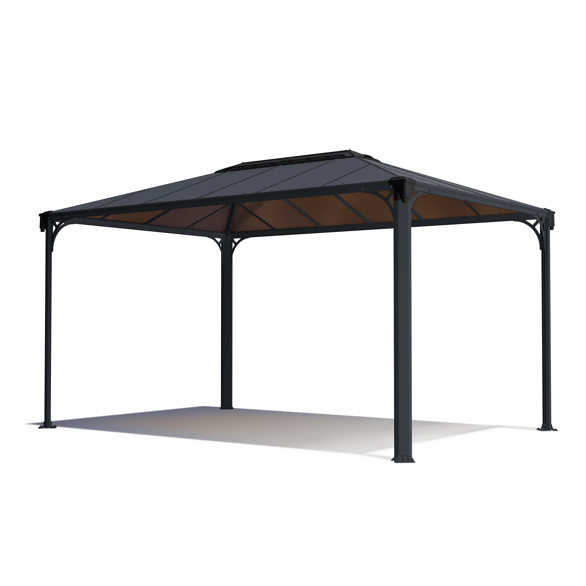 Palram - Canopia Martinique Grey Rectangular Gazebo, (W)4.3m (D)2.96m - Assembly Required