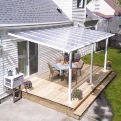 Palram - Canopia Olympia White Non-retractable Awning, (L)5.46m (H)3.05m (W)2.95m