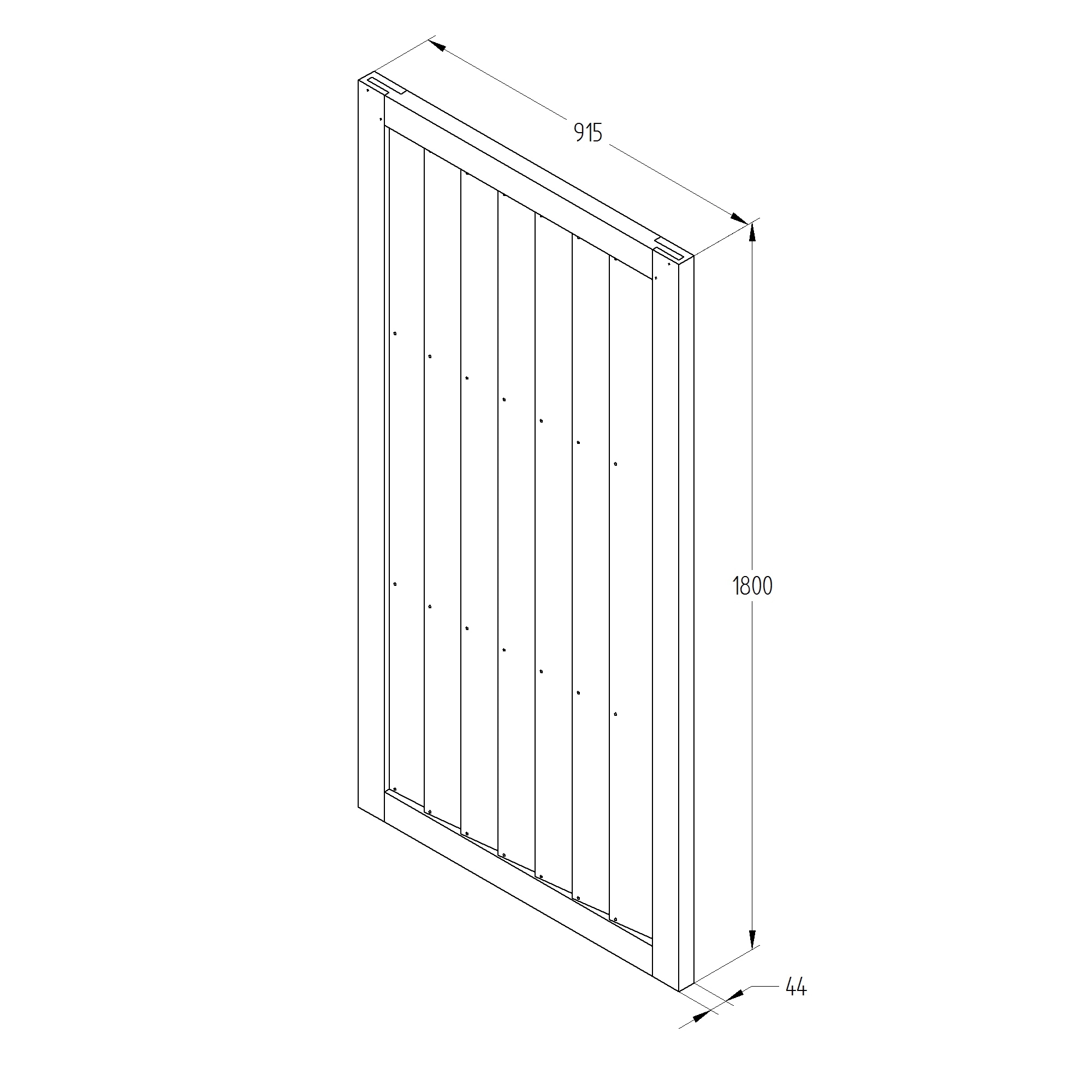 Pine Traditional Gate, (H)1.8m (W)0.92m - Image 4