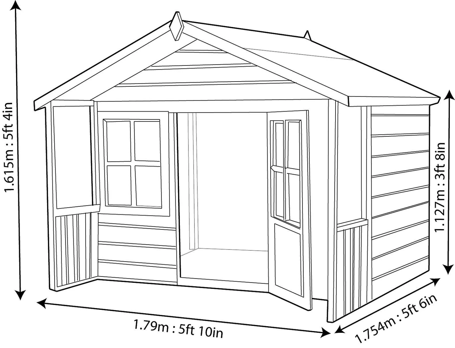Shire 6x4 Woodbury Whitewood Pine Playhouse Assembly Required - Image 5