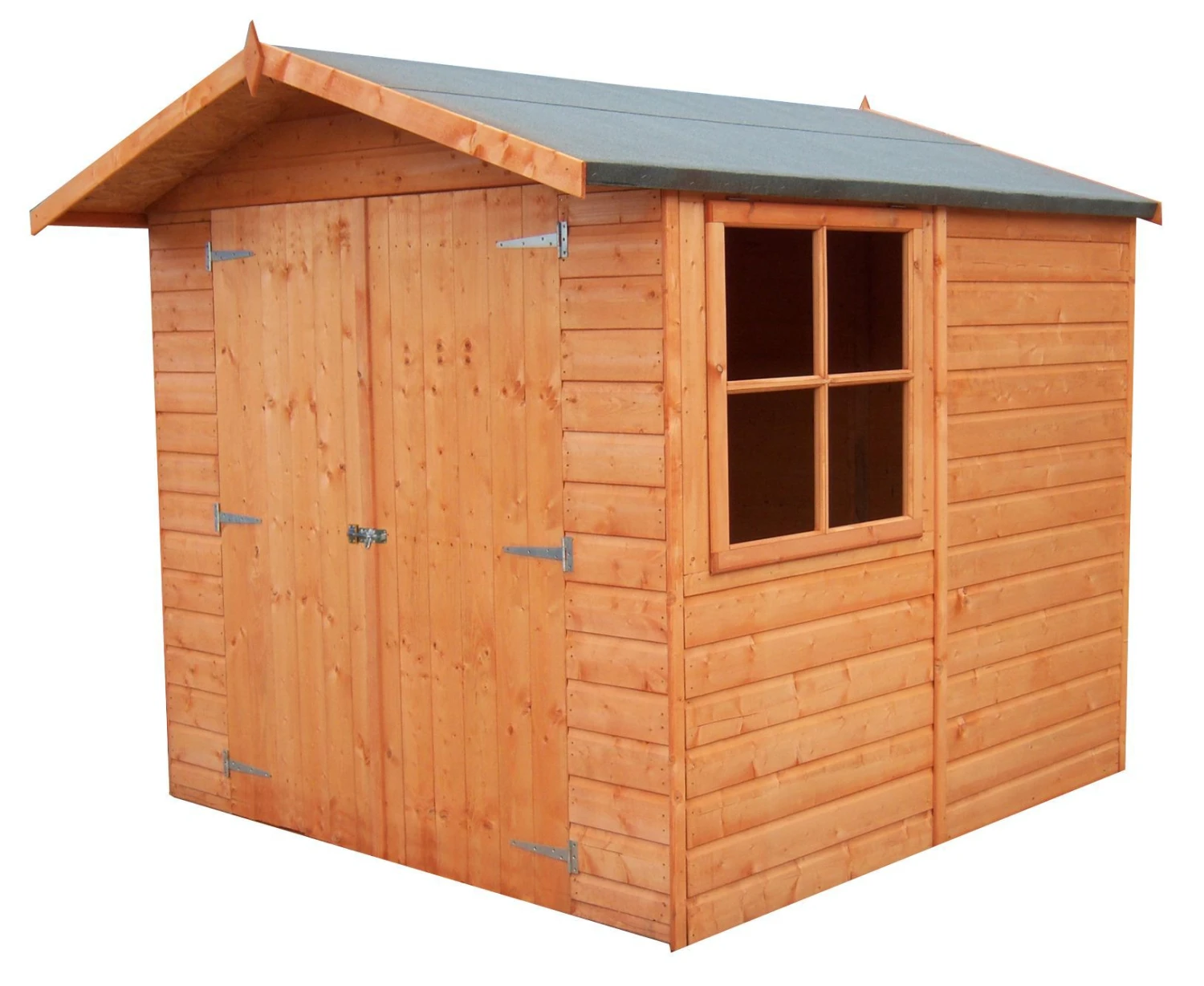 Shire Alderney 7x7 Ft Apex Shiplap Wooden 2 Door Shed With Floor (Base Included) - Assembly Service Included - Image 2