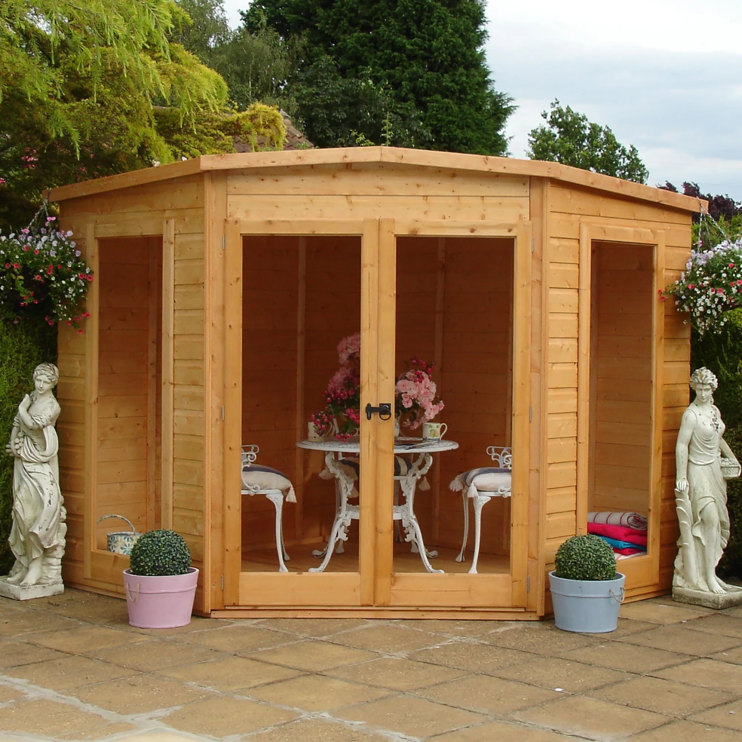 Shire Barclay 8x8 Safety Acrylic Pent Shiplap Wooden Summer House - Base Not Included - Image 2