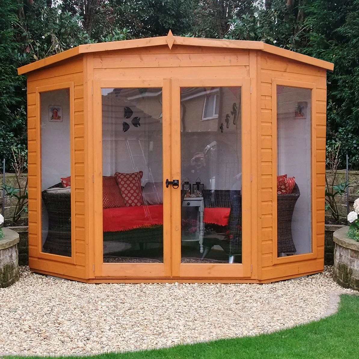 Shire Barclay 8x8 Safety Acrylic Pent Shiplap Wooden Summer House - Base Not Included - Image 3