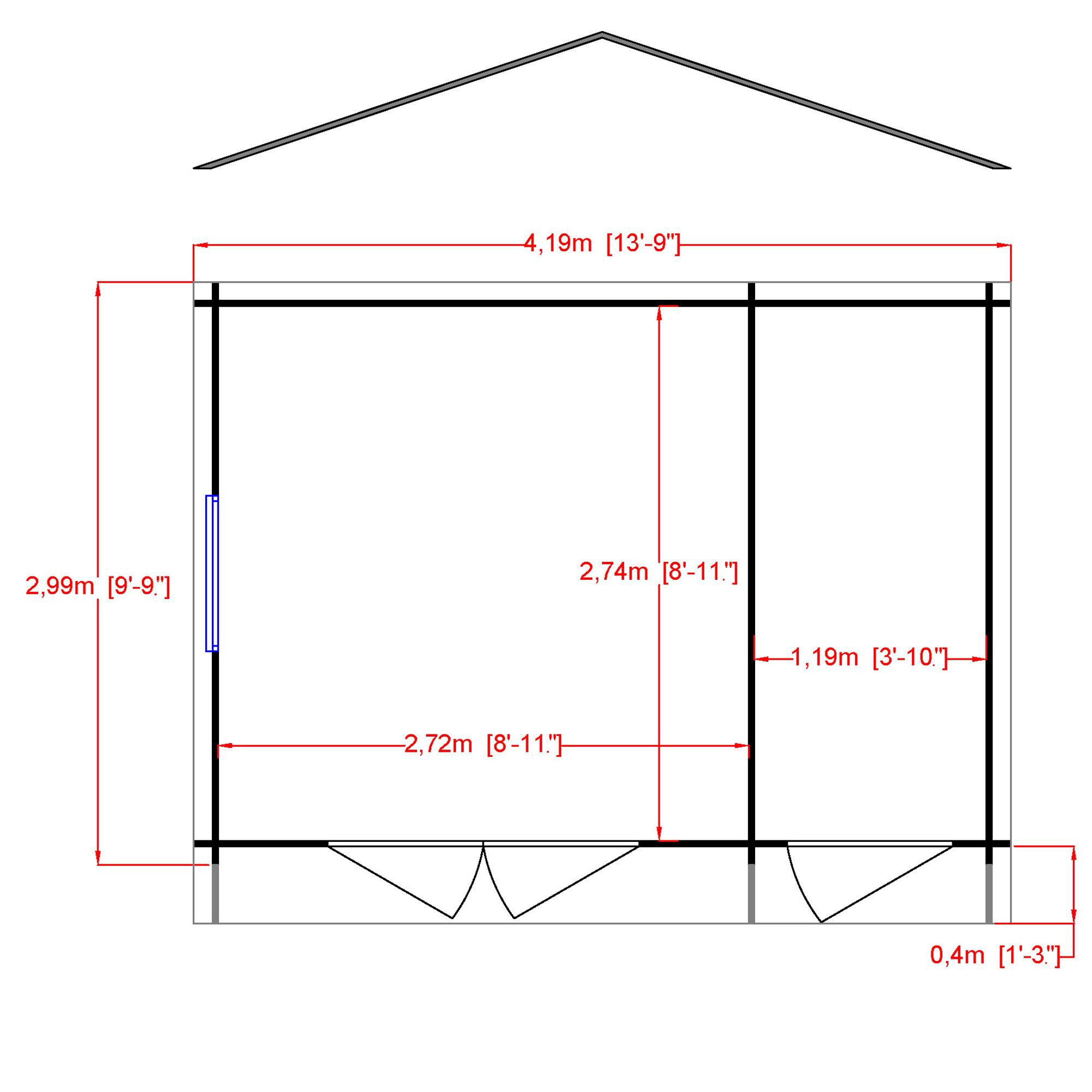 Shire Bourne 14x10 Toughened Glass Apex Tongue & Groove Wooden Cabin - Assembly Service Included - Image 2
