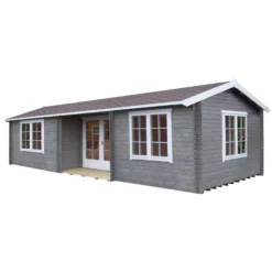 Shire Elveden 26x14 Glass Apex Tongue & Groove Wooden Cabin - Base Not Included