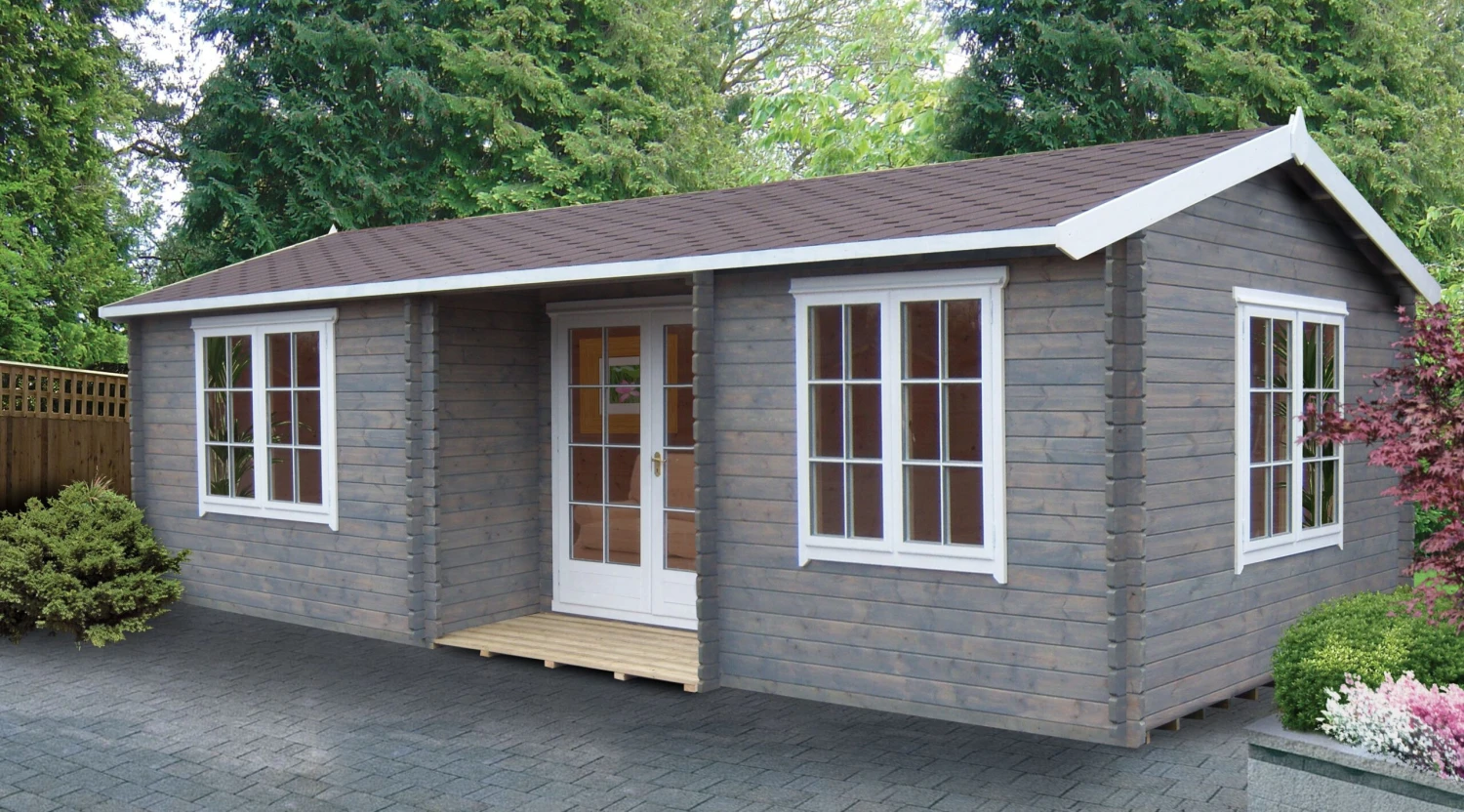 Shire Elveden 26x14 Toughened Glass Apex Tongue & Groove Wooden Cabin - Base Not Included - Image 4
