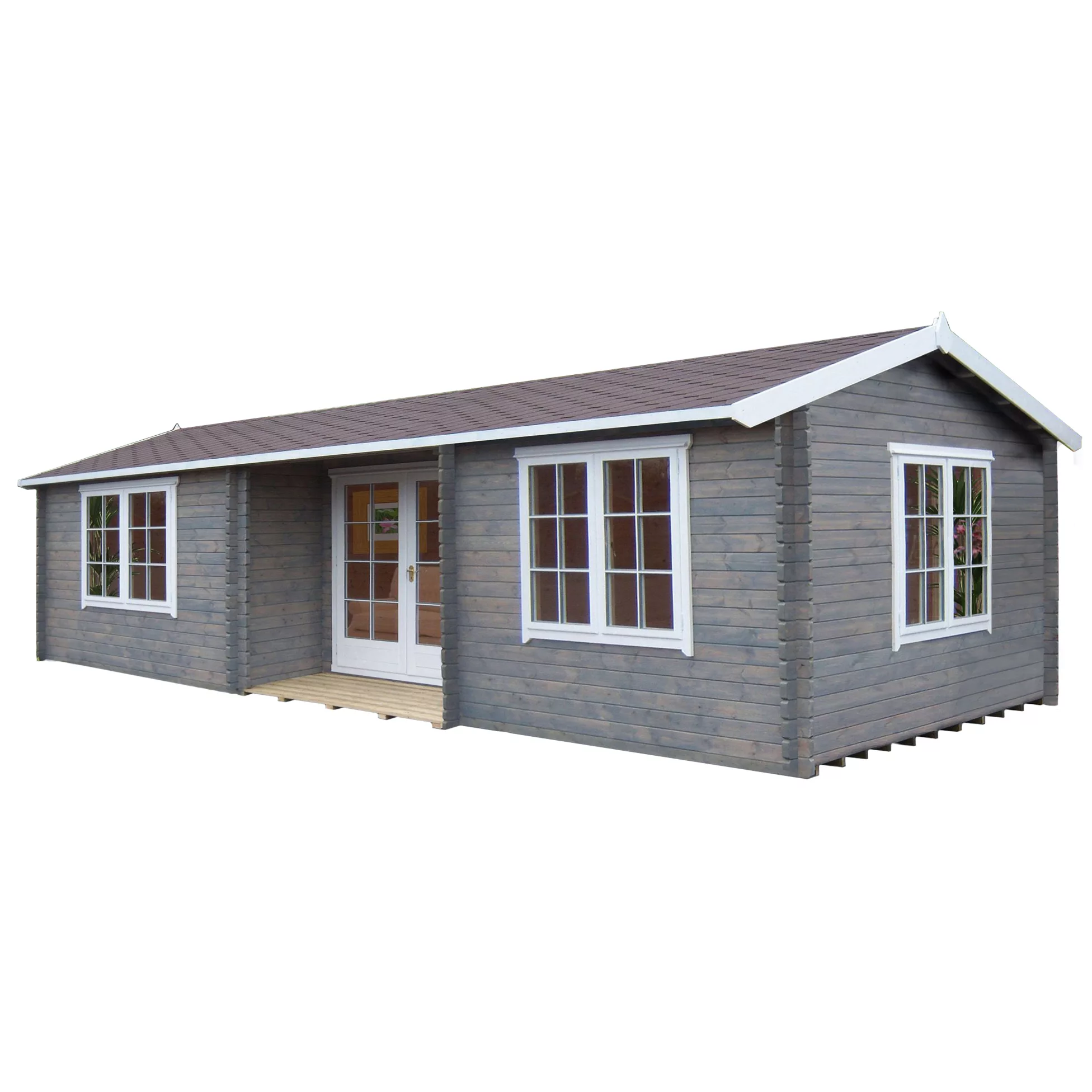 Shire Elveden 26x14 Toughened Glass Apex Tongue & Groove Wooden Cabin - Base Not Included