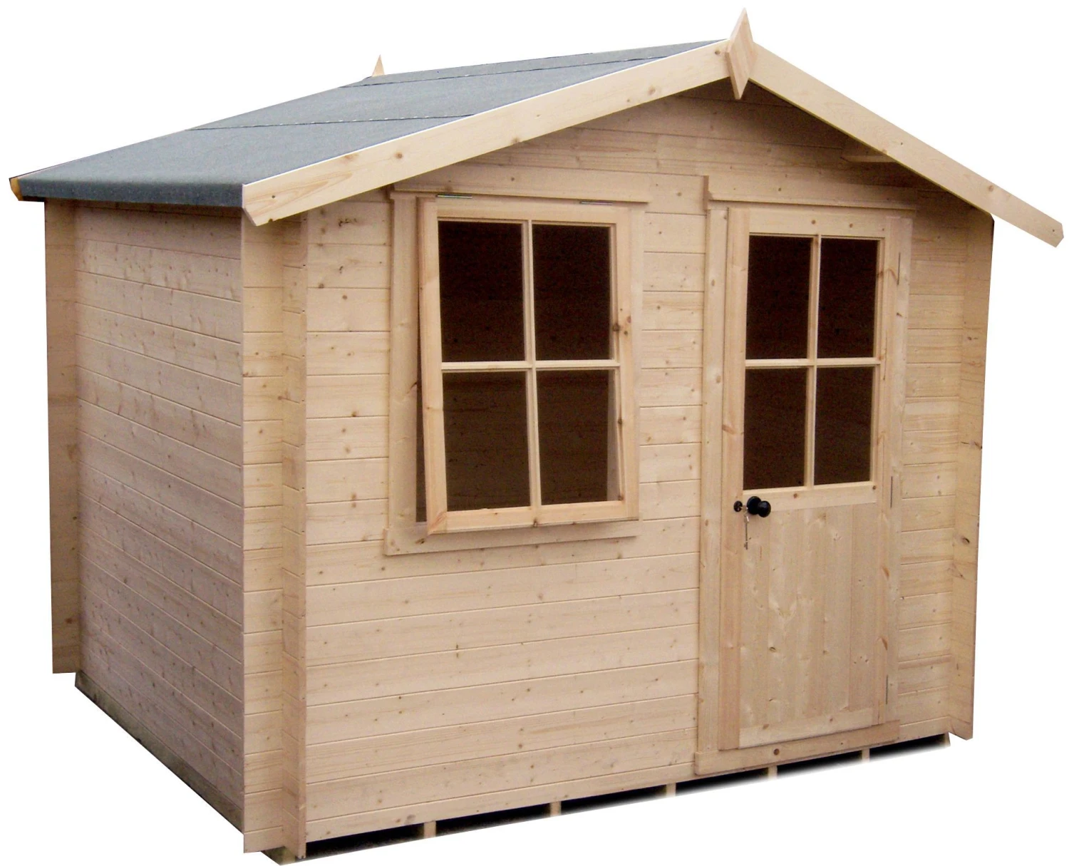 Shire Hartley 7x7 Glass Apex Tongue & Groove Wooden Cabin - Base Not Included - Image 3