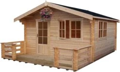 Shire Kinver 12x14 Glass Apex Tongue & Groove Wooden Cabin - Base Not Included