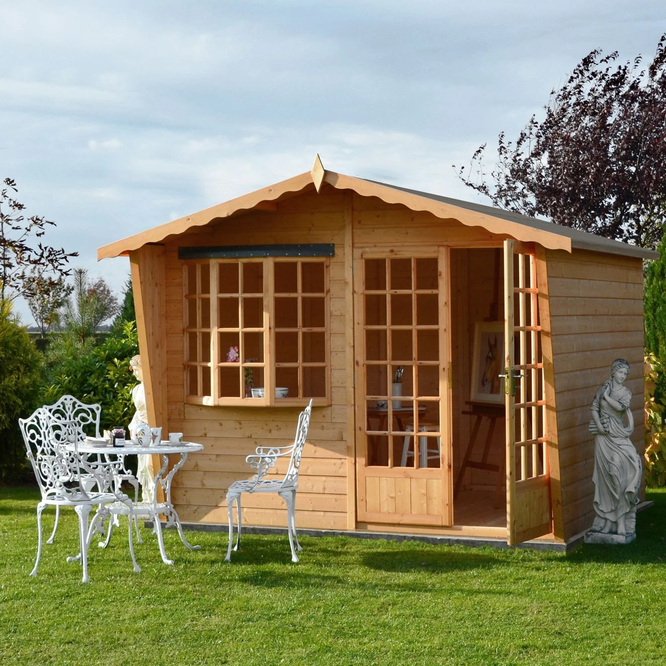 Shire Sandringham 10x8 Glass Apex Shiplap Wooden Summer House - Base Not Included - Image 4