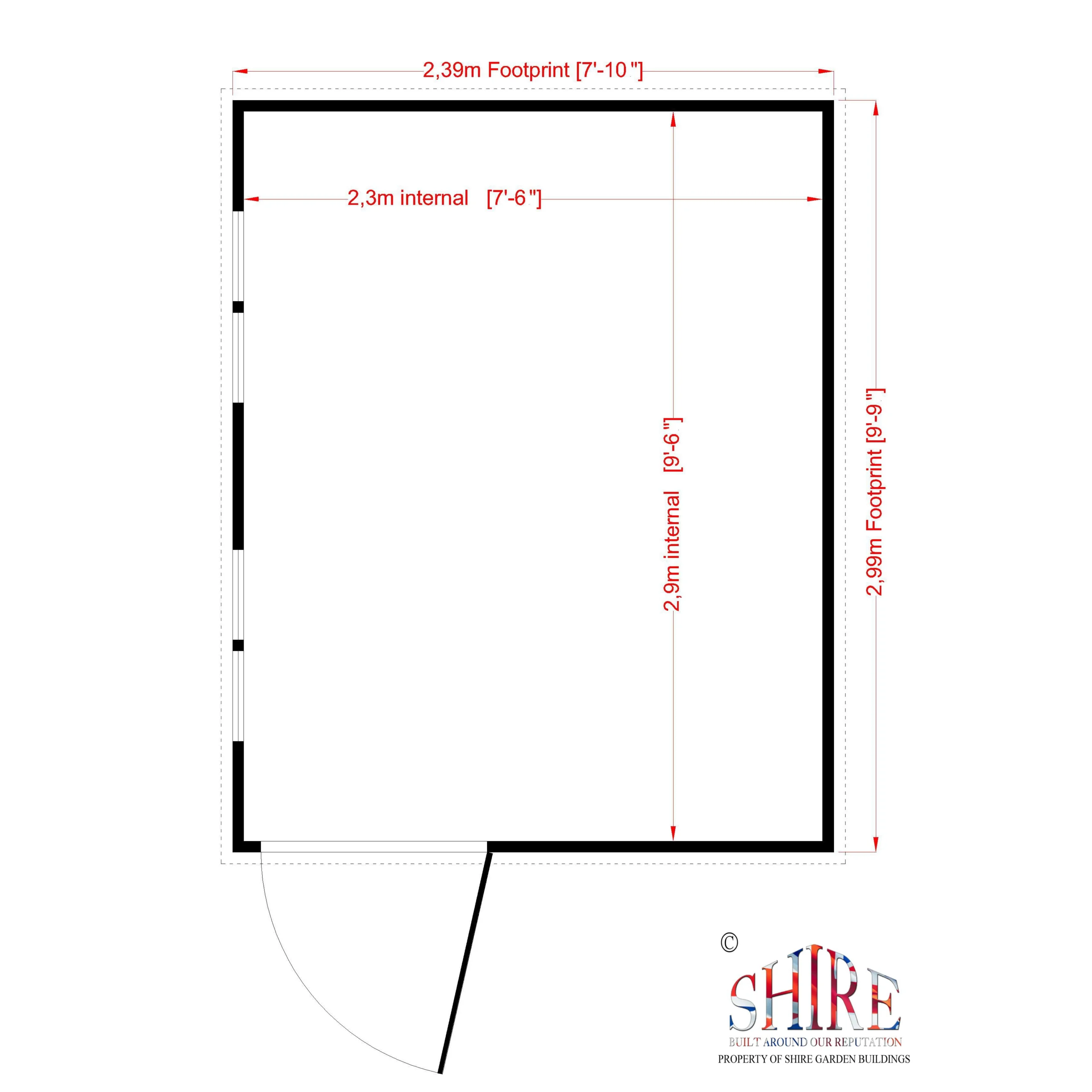 Shire Security Cabin 10x8 Ft Pent Shiplap Wooden Shed With Floor - Assembly Service Included - Image 4