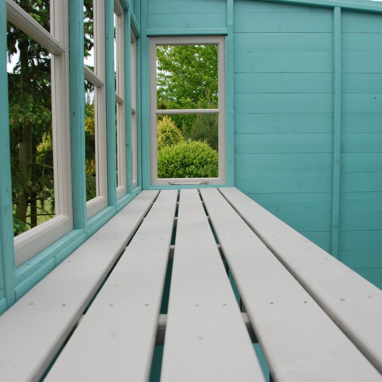 Shire Sun 8x8 Glass Pent Shiplap Wooden Summer House - Base Not Included - Image 7