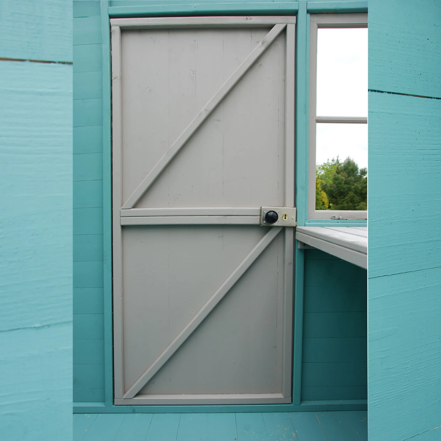 Shire Sun Pent 8x6 Ft Pent Shiplap Wooden 7 Windows Shed With Floor - Image 7