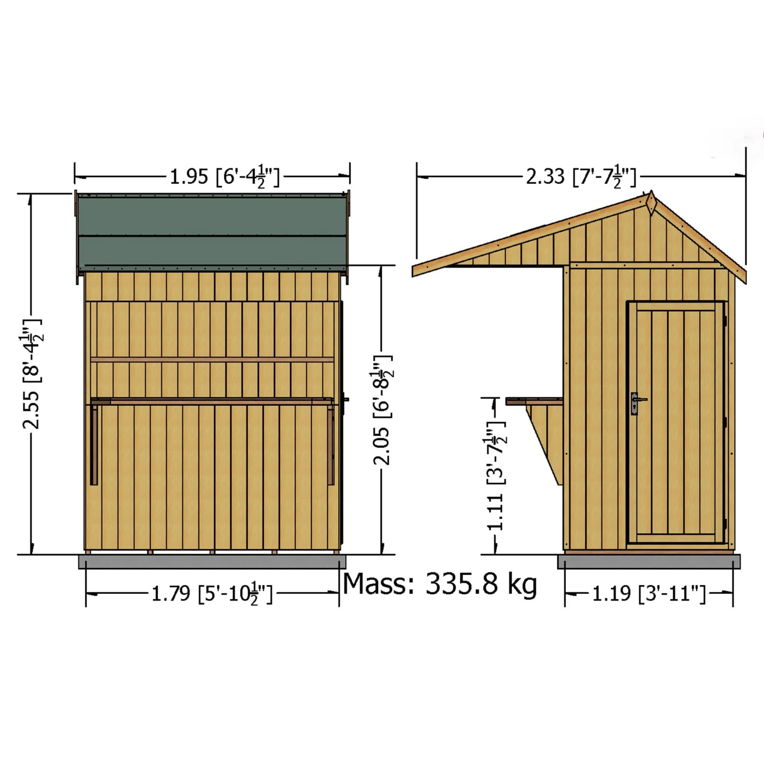 Shire Timber Bar Shiplap Wooden 6x4 Apex Garden Storage - Assembly Service Included - Image 3