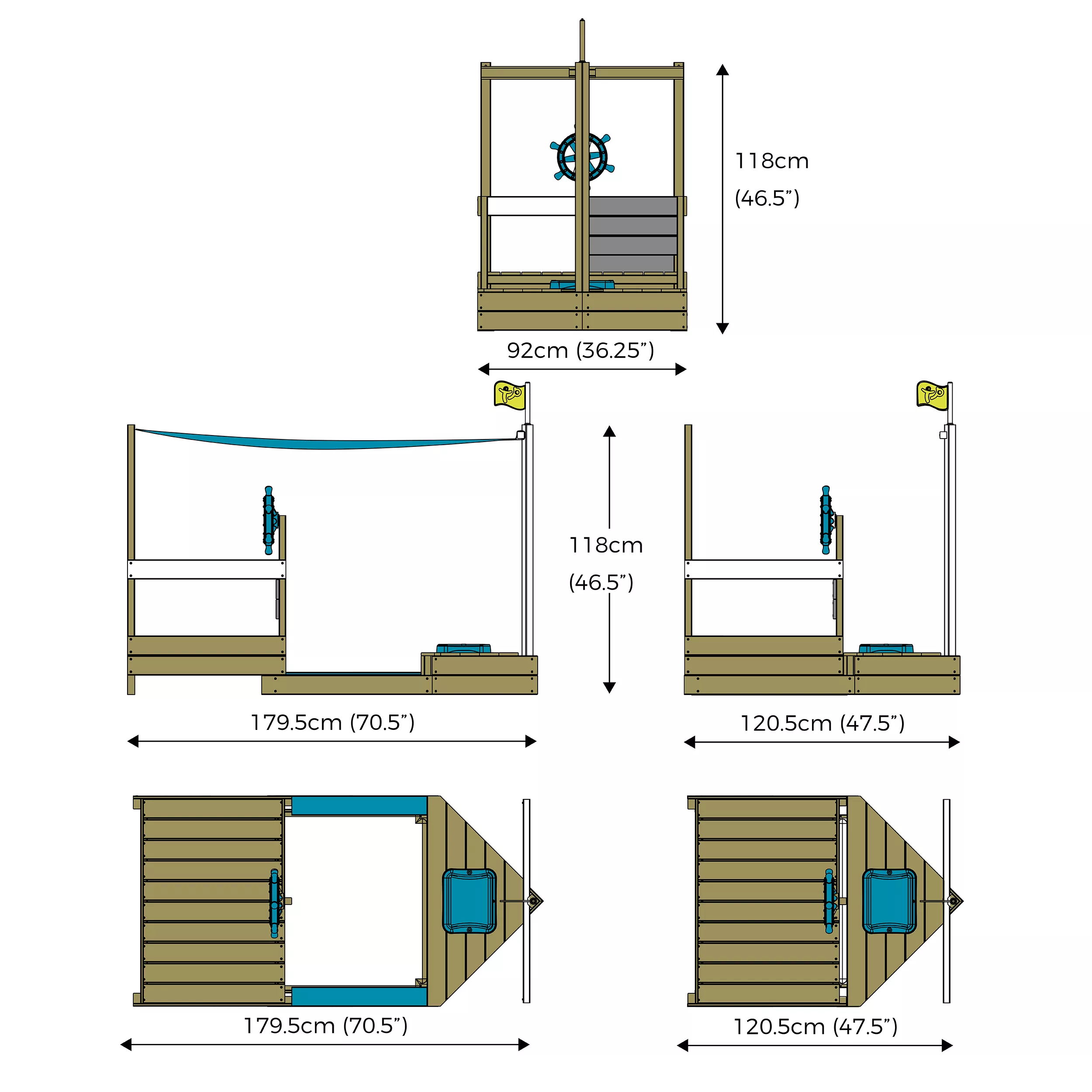 TP Toys Ahoy Wooden Playground Boat - Image 7