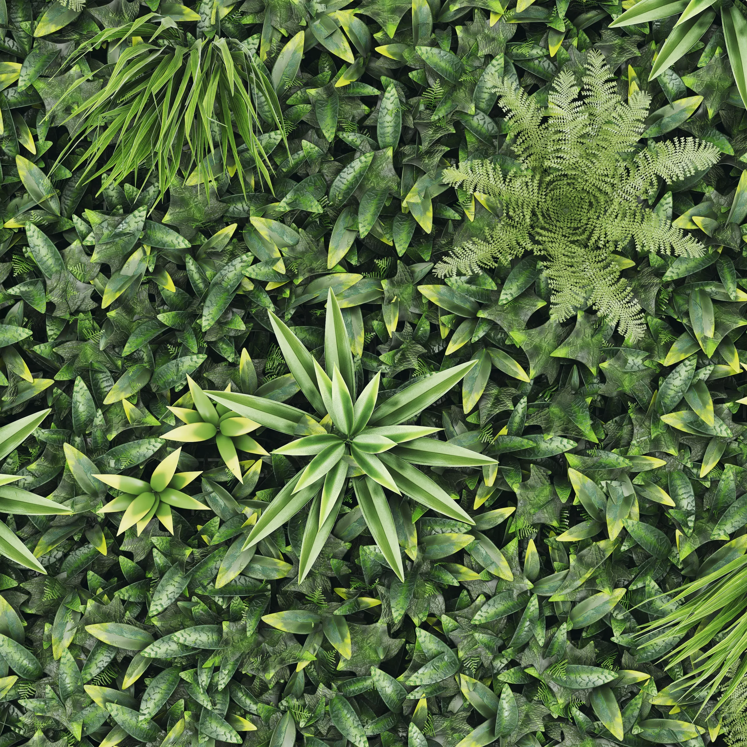 Vertical Square Artificial Plant Wall, (H)1m (W)1m - Image 3