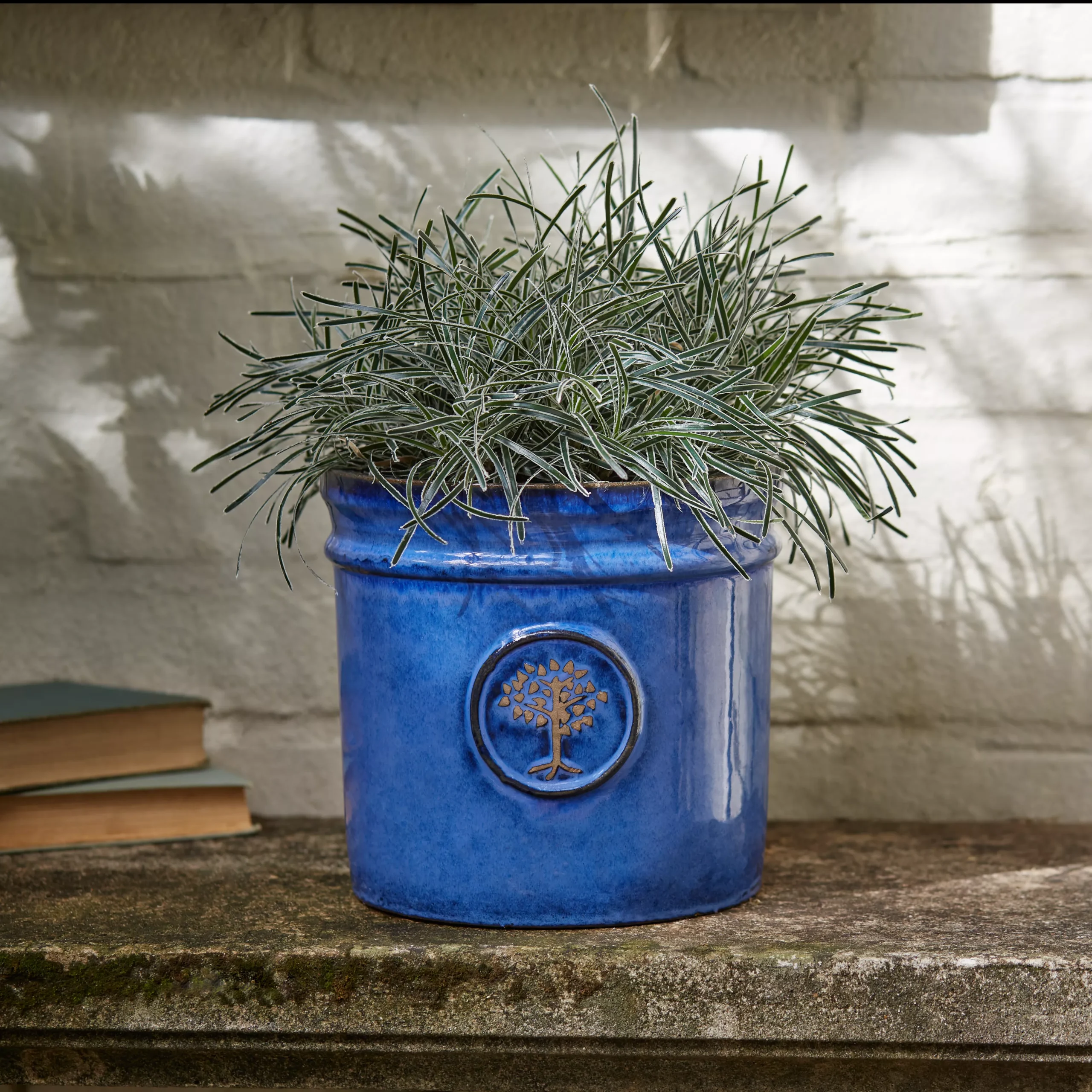 Verve Barcău Blue Ceramic Round Plant Pot (Dia)20cm - Image 3
