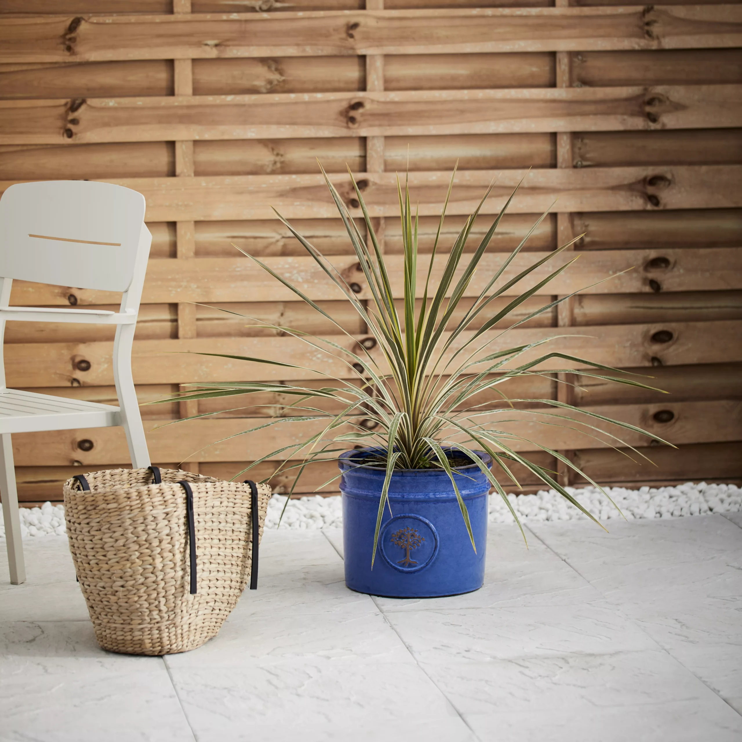 Verve Barcău Blue Ceramic Round Plant Pot (Dia)30cm - Image 3