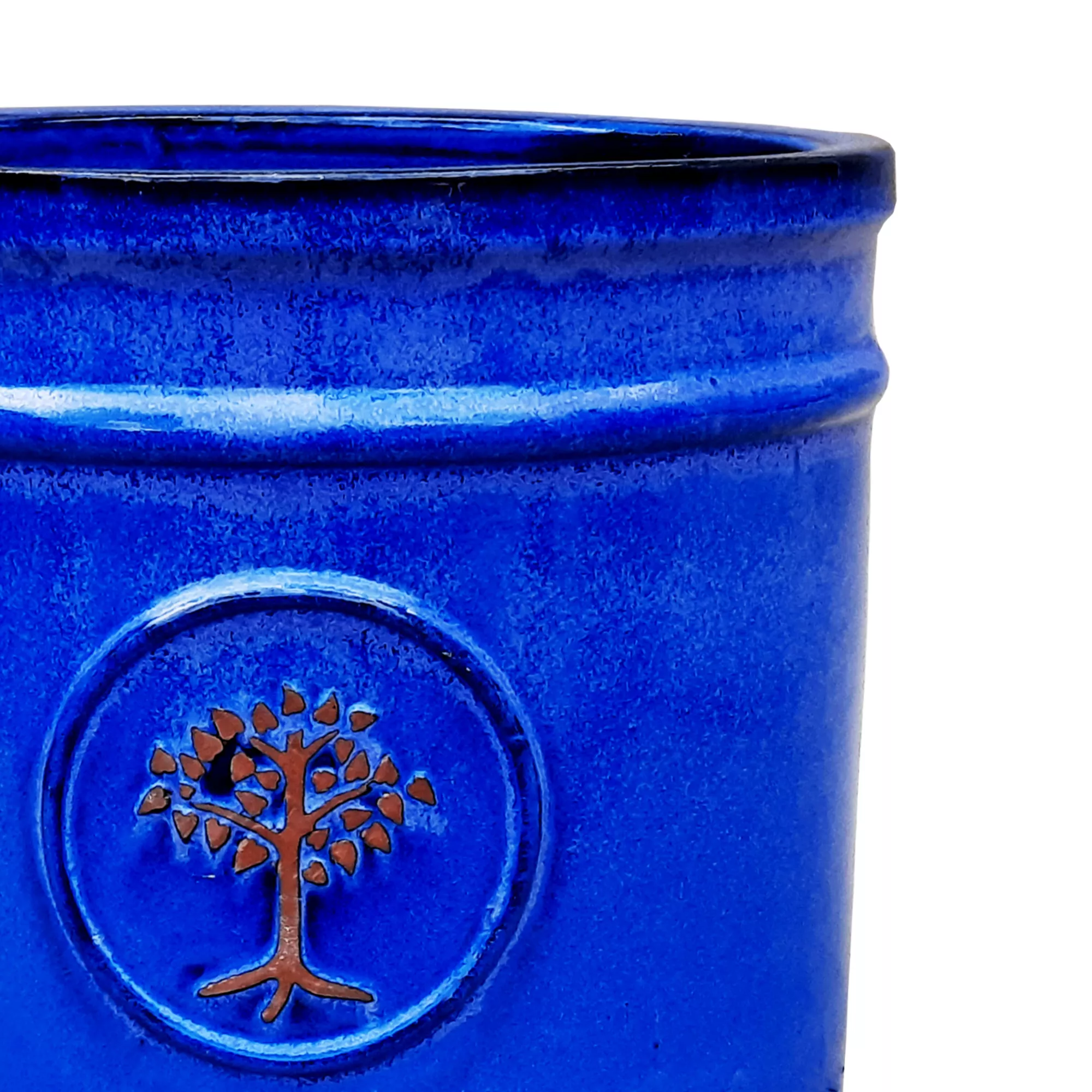 Verve Barcău Blue Ceramic Round Plant Pot (Dia)30cm - Image 2