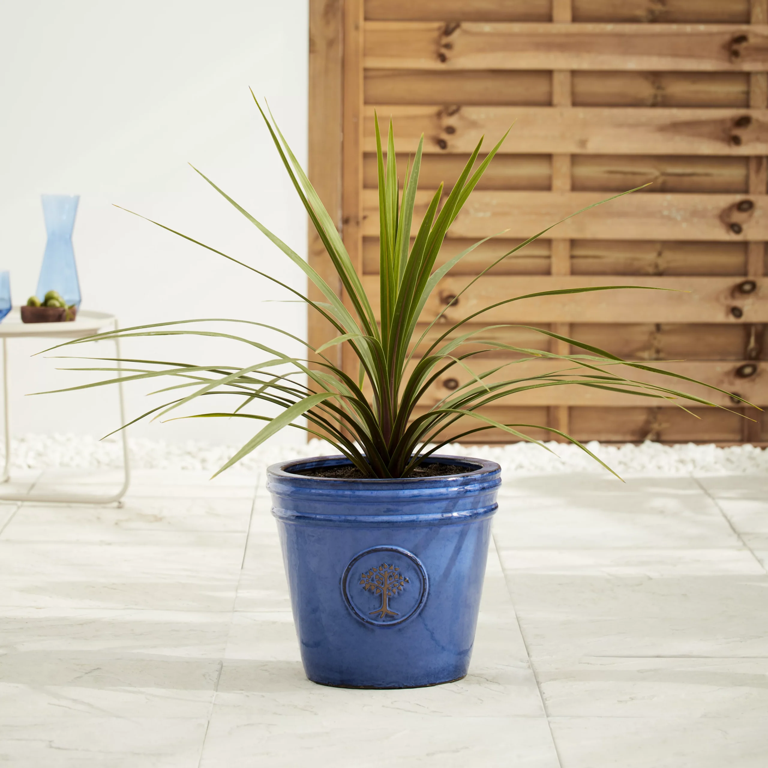 Verve Barcău Blue Ceramic Round Plant Pot (Dia)32cm - Image 3